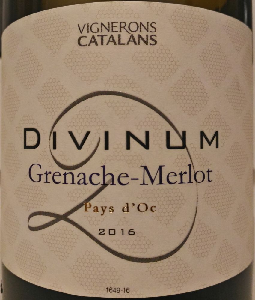 SICA Vignerons Catalans Divinum Grenache Merlot Pays d'Oc IGP 2016, Основная, #6033