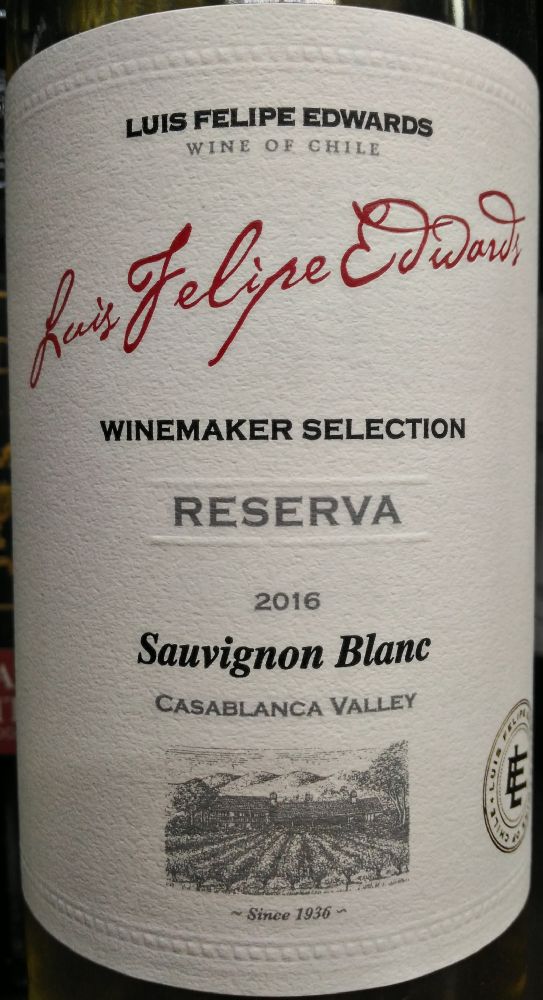 Viña Luis Felipe Edwards Winemaker Selection Reserva Sauvignon Blanc 2016, Основная, #6081