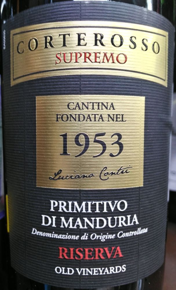 Contri Spumanti S.p.A. Corterosso Supremo Primitivo di Manduria Riserva DOC 2013, Основная, #6087