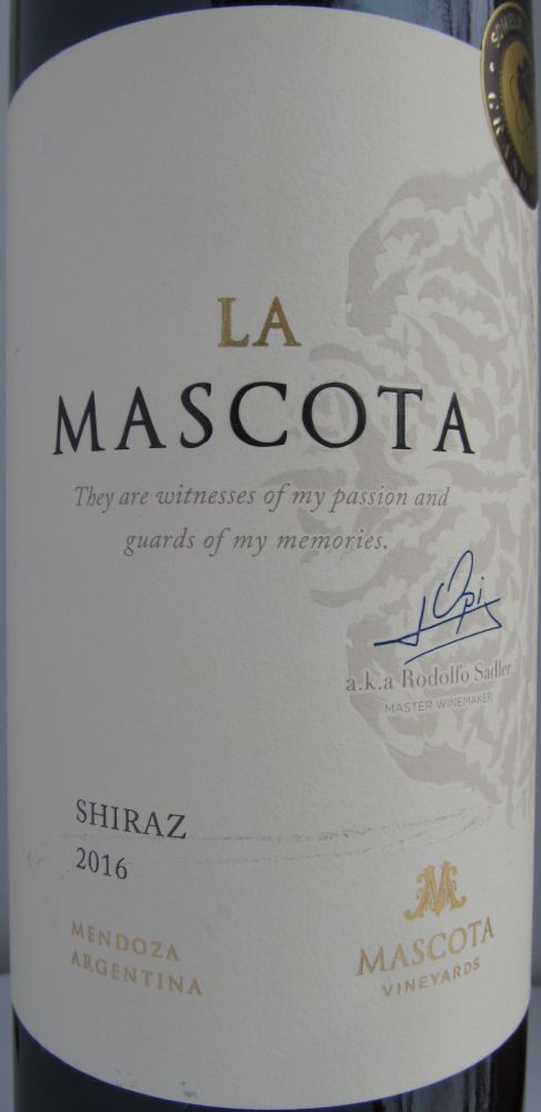 Mascota Vineyards La Mascota Shiraz 2016, Основная, #6111