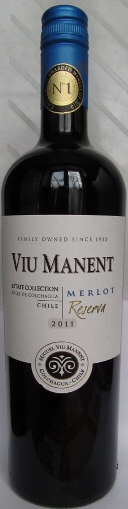 Viu Manent y Cia Ltda Estate Collection Reserva Merlot D.O. Colchagua Valley 2011, Основная, #627