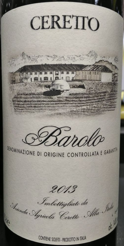 Ceretto Aziende Vitivinicole S.r.l. Barolo DOCG 2013, Основная, #6348