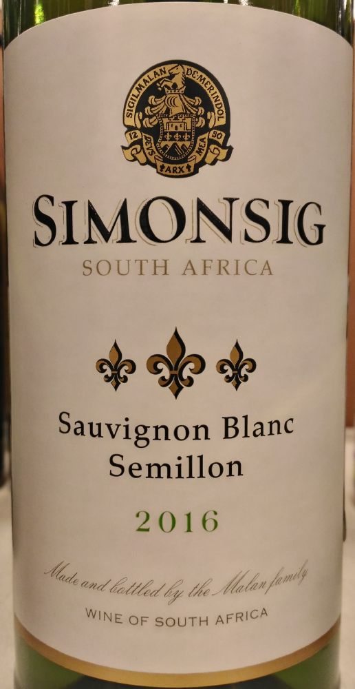 Simonsig Sauvignon Blanc Sémillon W.O. Western Cape 2016, Основная, #6355