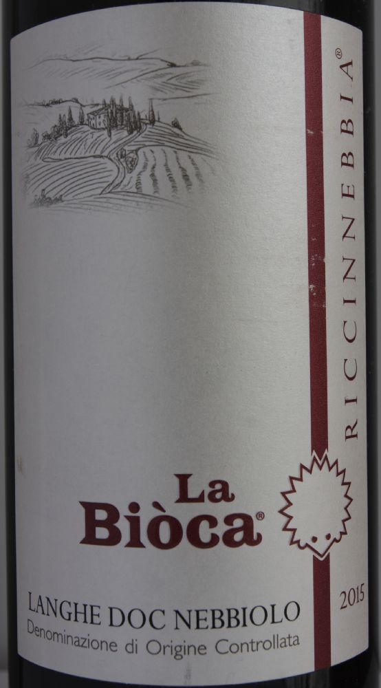 La Biòca S.r.l. Riccinnebbia Nebbiolo Langhe DOC 2015, Основная, #6383