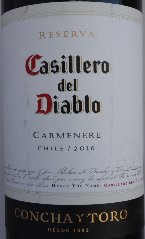 Viña Concha y Toro S.A. Casillero del Diablo Reserva Carménère 2016, Основная, #6412