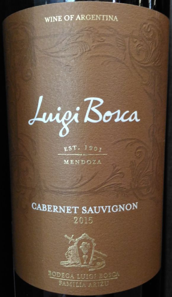 Leoncio Arizu S.A. Luigi Bosca Cabernet Sauvignon 2015, Основная, #6468