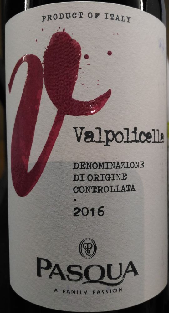 Pasqua Vigneti e Cantine S.p.a. Valpolicella DOC 2016, Основная, #6615