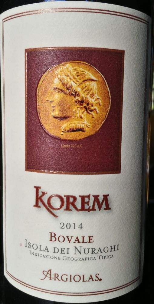 Argiolas S.p.A. Korem Cannonau di Sardegna DOC 2014, Основная, #6855