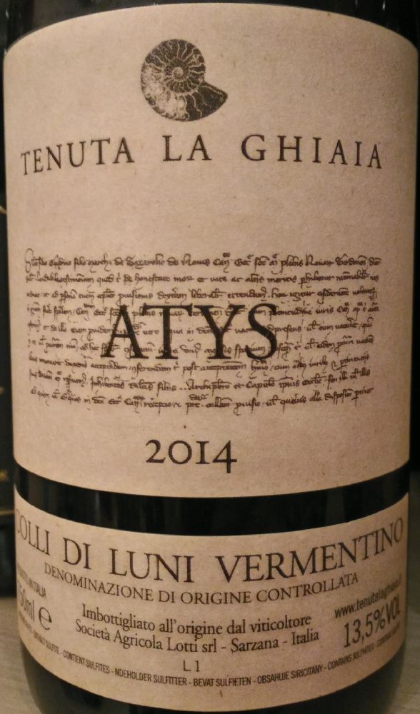 Società Agricola Lotti S.r.l. Tenuta La Ghiaia Atys Vermentino Colli di Luni DOC 2014, Основная, #6948