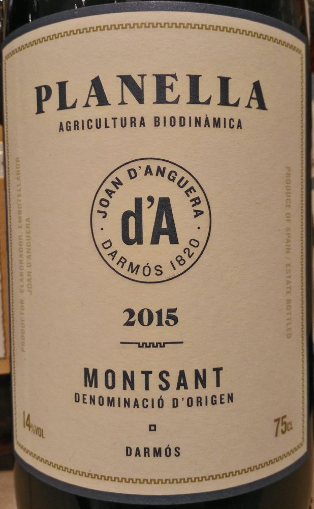 Cellers Joan d'Anguera Planella DO Montsant 2015, Основная, #6955