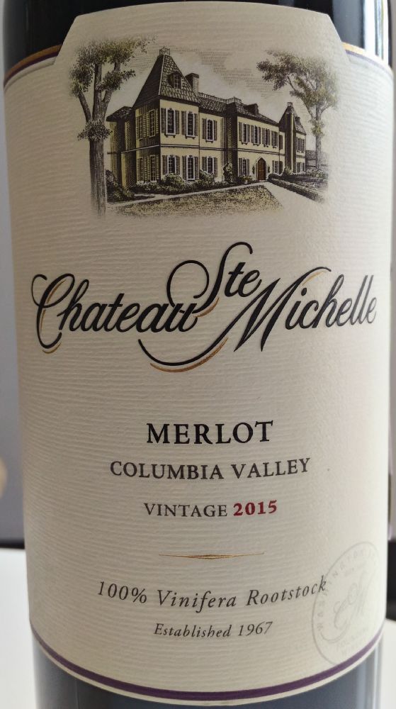 Ste. Michelle Wine Estates Ltd Chateau Ste. Michelle Merlot AVA Columbia Valley 2015, Основная, #6985