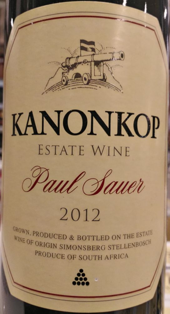Kanonkop Wine Estate (Pty) Ltd Paul Sauer W.O. Simonsberg-Stellenbosch 2012, Основная, #7078