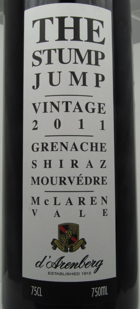 d'Arenberg Pty Ltd THE STUMP JUMP Grenache Mourvèdre Shiraz McLaren Vale 2011, Основная, #708