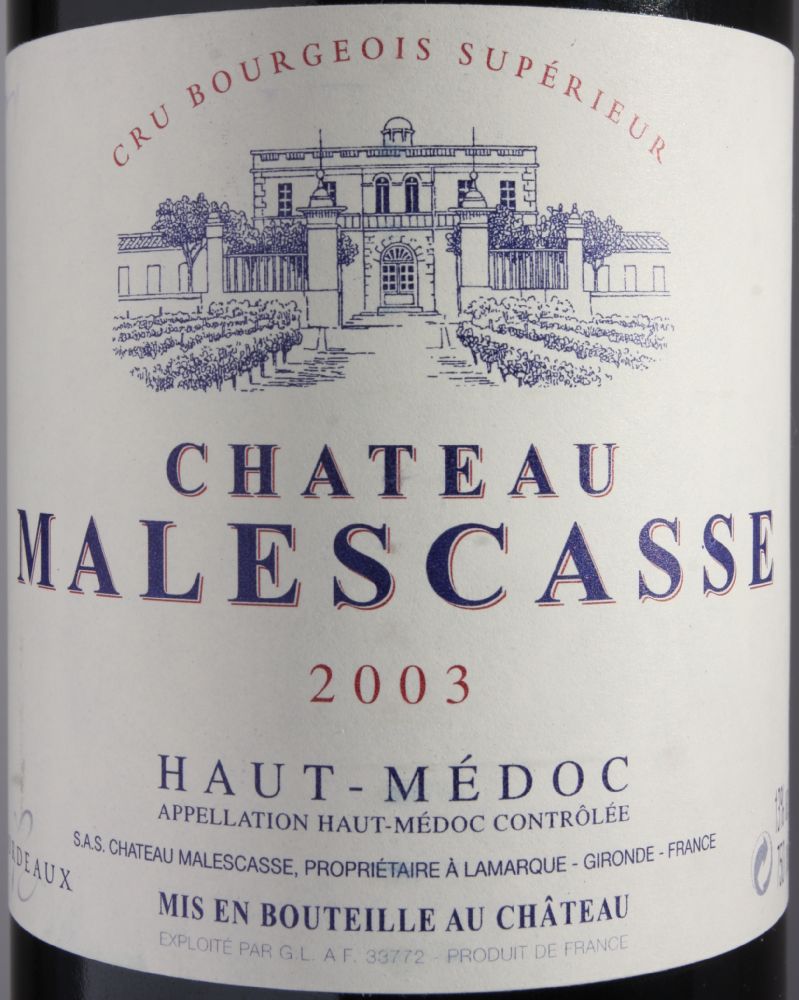 S.A.S. Château Malescasse Cru Bourgeois Supérieur Haut-Médoc AOC/AOP 2003, Основная, #7185