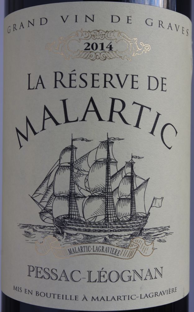 Société Civile du Château Malartic-Lagravière La Réserve de Malartic Pessac-Léognan AOC/AOP 2014, Основная, #7215