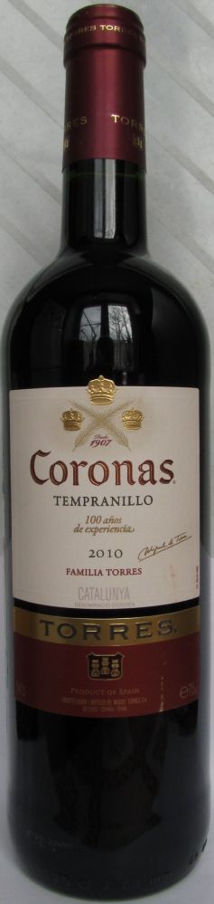 Miguel Torres S.A. Coronas Tempranillo DO Cataluña 2010, Основная, #722