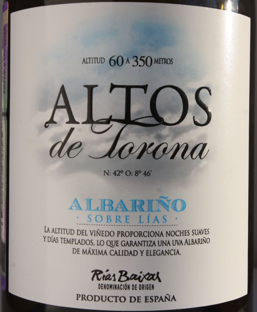 Bodegas Altos de Torona S.A.U. sobre lías Albariño DO Rías Baixas 2017, Основная, #7232