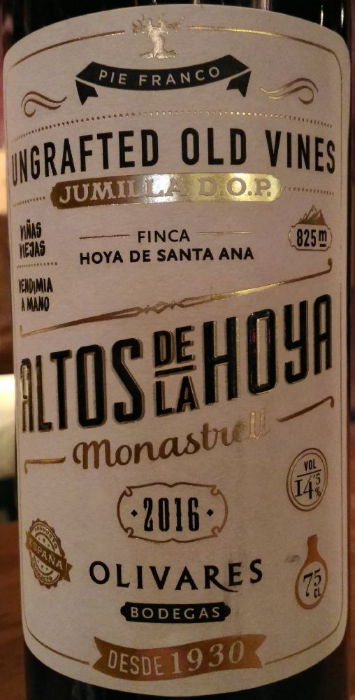 Bodegas Olivares S.L. Altos de la Hoya Monastrell Hoya de Santa Ana DO Jumilla 2016, Основная, #7335