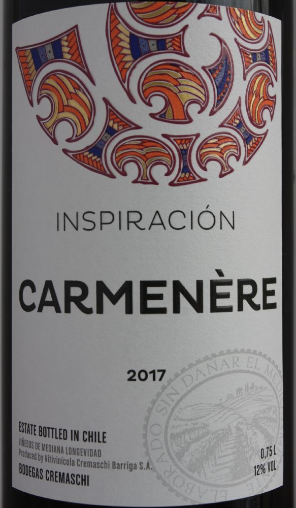 Vitivinicola Cremaschi Barriga S.A. Inspiración Carménère 2017, Основная, #7436