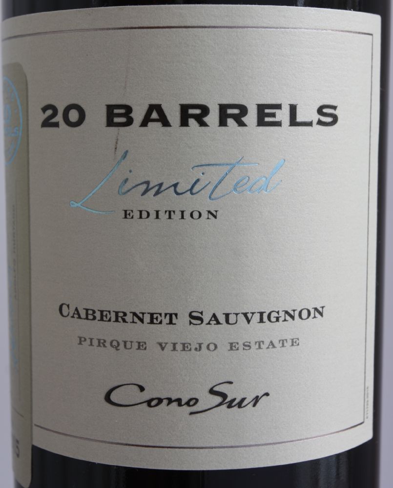 Viña Cono Sur S.A. 20 Barrels Limited Edition Cabernet Sauvignon Pirque Viejo D.O. Maipo Valley 2015, Основная, #7458