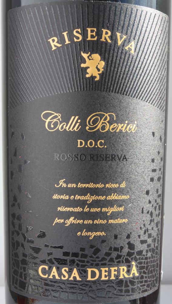 Casa Defrà S.p.A. Colli Berici Riserva DOC 2015, Основная, #7527