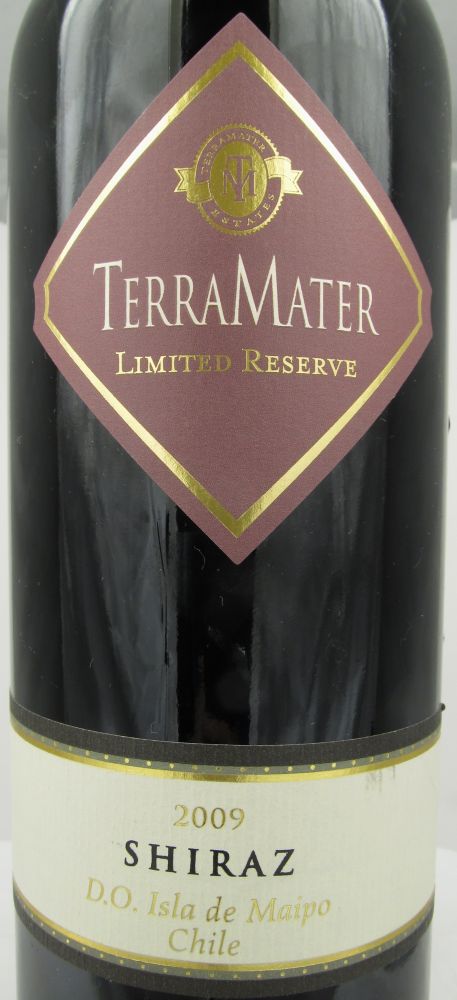 TerraMater S.A. Limited Reserve Shiraz Isla de Maipo 2009, Лицевая, #753