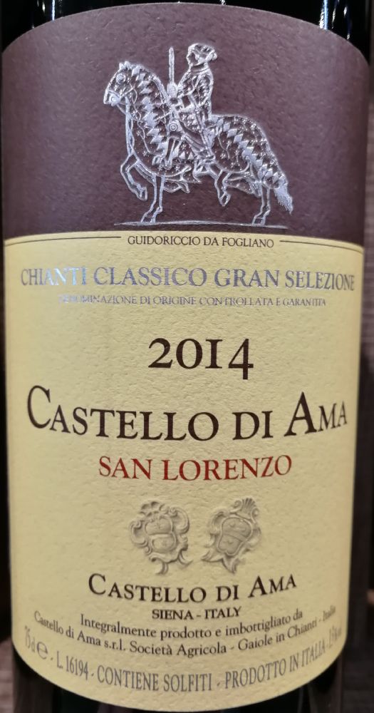 Castello di Ama S.r.l. Soc. Agr. San Lorenzo Chianti Classico Gran Selezione DOCG 2014, Основная, #7583