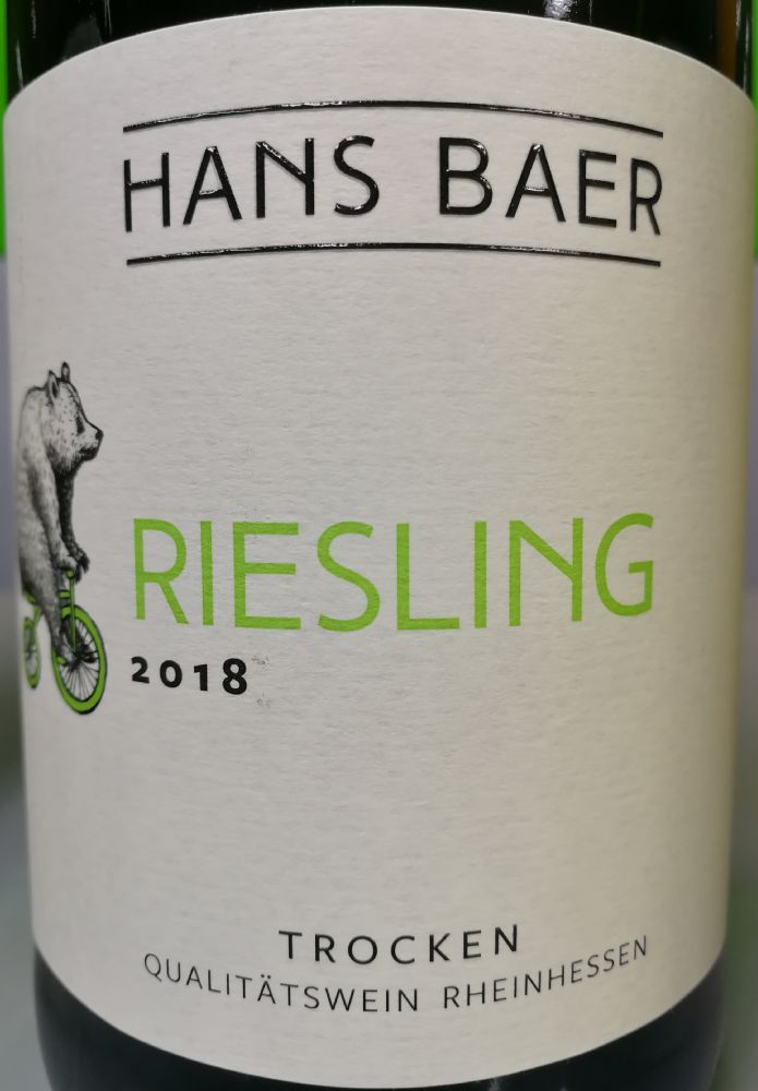 Weinkellerei Hechtsheim GmbH Hans Baer Riesling 2018, Основная, #7722