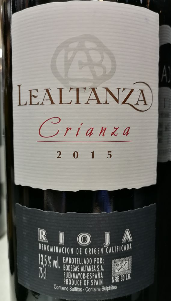 Bodegas Altanza S.A. Lealtanza Crianza DOCa Rioja 2015, Основная, #7763