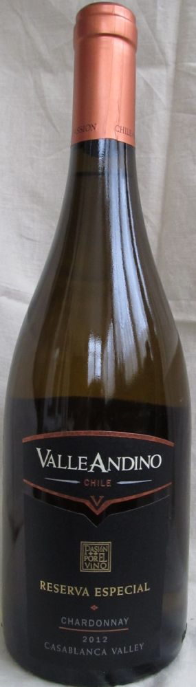 Agricola y Comercial Santa Camila S.A.  Valle Andino Reserva Especial Chardonnay 2012, Лицевая, #779