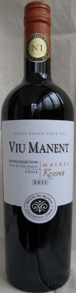 Viu Manent y Cia Ltda Estate Collection Reserva Malbec D.O. Colchagua Valley 2011, Основная, #785