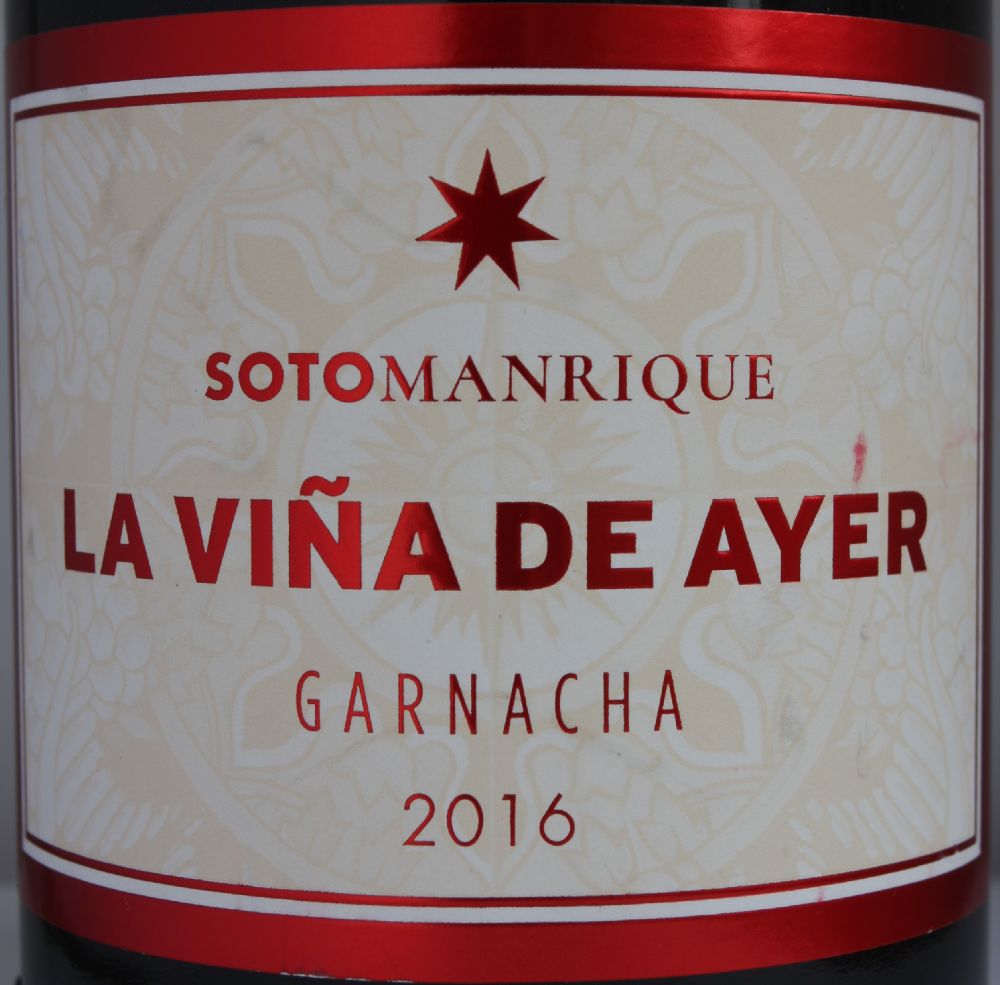 Soto y Manrique Viña y Olivo S.L.  La Viña De Ayer Garnacha 2016, Основная, #7929