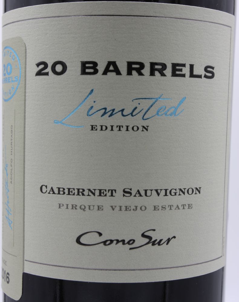 Viña Cono Sur S.A. 20 Barrels Limited Edition Cabernet Sauvignon Pirque Viejo D.O. Maipo Valley 2016, Основная, #7954