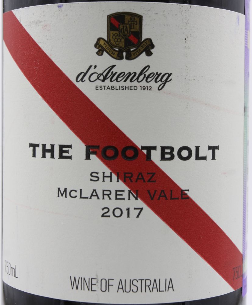 d'Arenberg Pty Ltd The Footbolt Shiraz McLaren Vale 2017, Основная, #8091