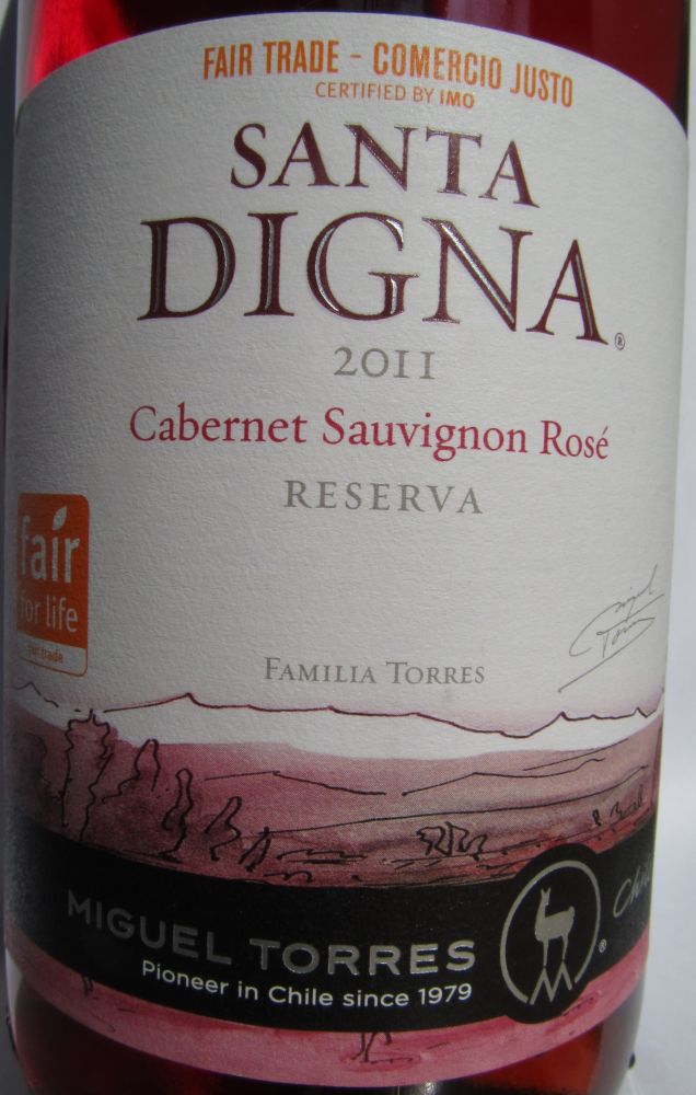 S.V. Miguel Torres S.A. Santa DIGNA Reserva Cabernet Sauvignon 2011, Основная, #810