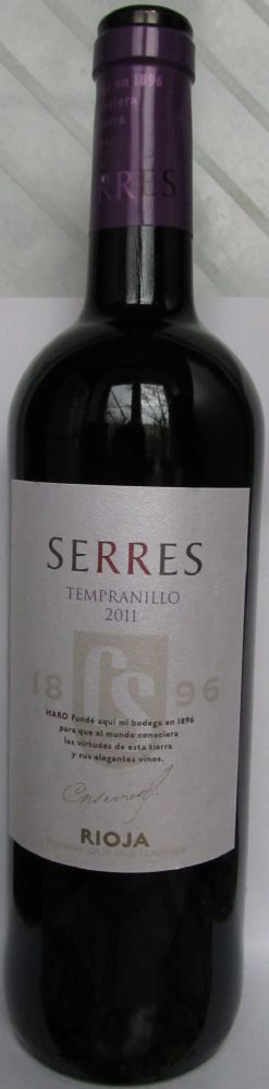 Bodegas Carlos Serres S.A. Tempranillo DOCa Rioja 2011, Лицевая, #836