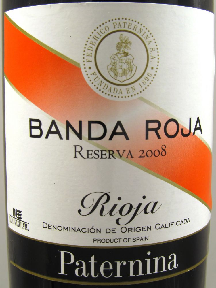 Federico Paternina S.A. BANDA ROJA Reserva DOCa Rioja 2008, Лицевая, #84