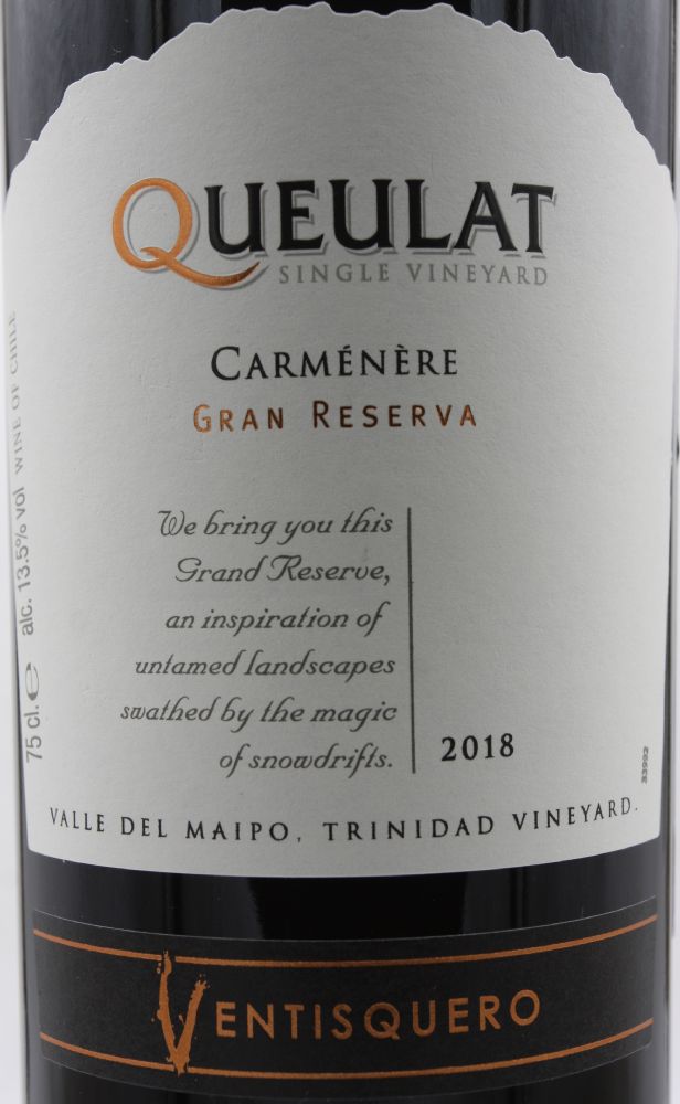 Viña Ventisquero Ltda Queulat Single Vineyard Gran Reserva Carménère Trinidad D.O. Maipo Valley 2018, Основная, #8658