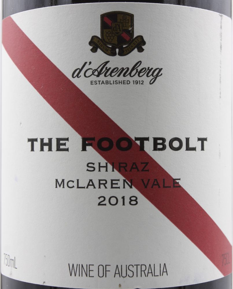 d'Arenberg Pty Ltd The Footbolt Shiraz McLaren Vale 2018, Основная, #8718