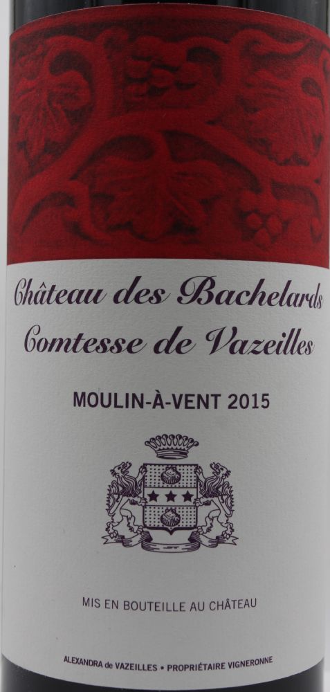 SCEA Château des Bachelards Comtesse de Vazeilles Moulin-à-Vent AOC/AOP 2015, Основная, #8725