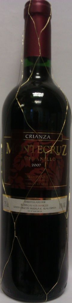 Bodegas Los Marcos S.A. Crianza Montecruz Tempranillo DO Valdepeñas 2007, Лицевая, #886