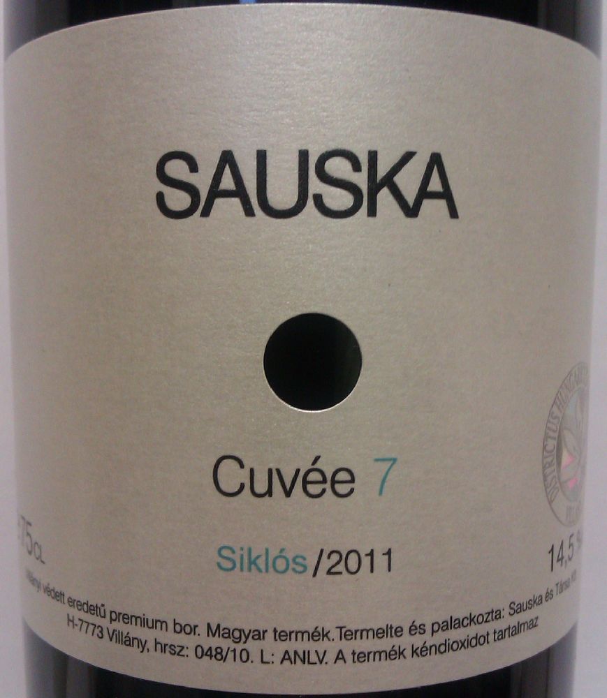 Sauska és Társa Kft Cuvée 7 Siklós 2011, Лицевая, #901