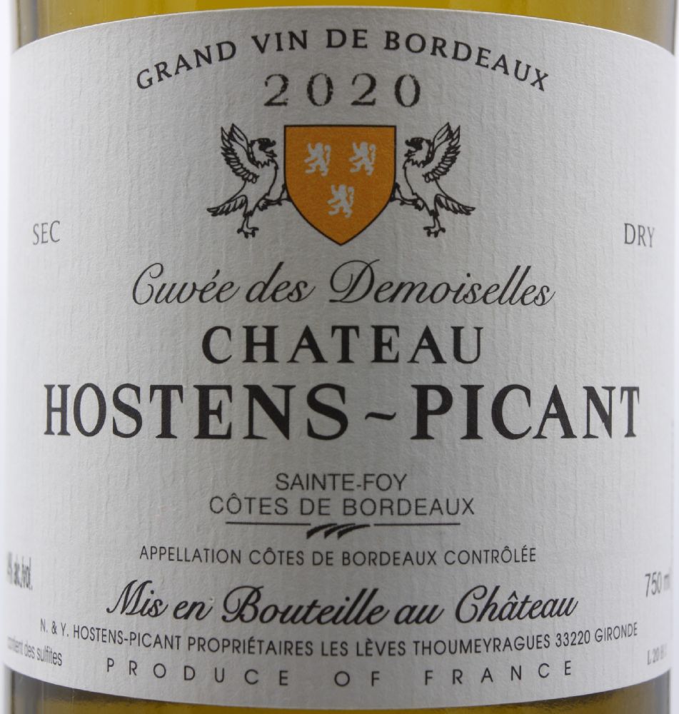 SCEA Château Hostens-Picant Cuvée des Demoiselles Sainte-Foy-Bordeaux AOC/AOP 2020, Основная, #9085