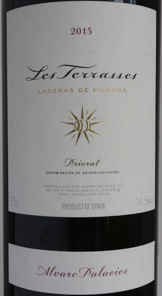 Álvaro Palacios S.L. Les Terrasses Laderas de Pizarra DOCa Priorat 2015, Основная, #9093