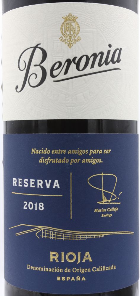 Bodegas Beronia S.A. Reserva DOCa Rioja 2018, Основная, #9139