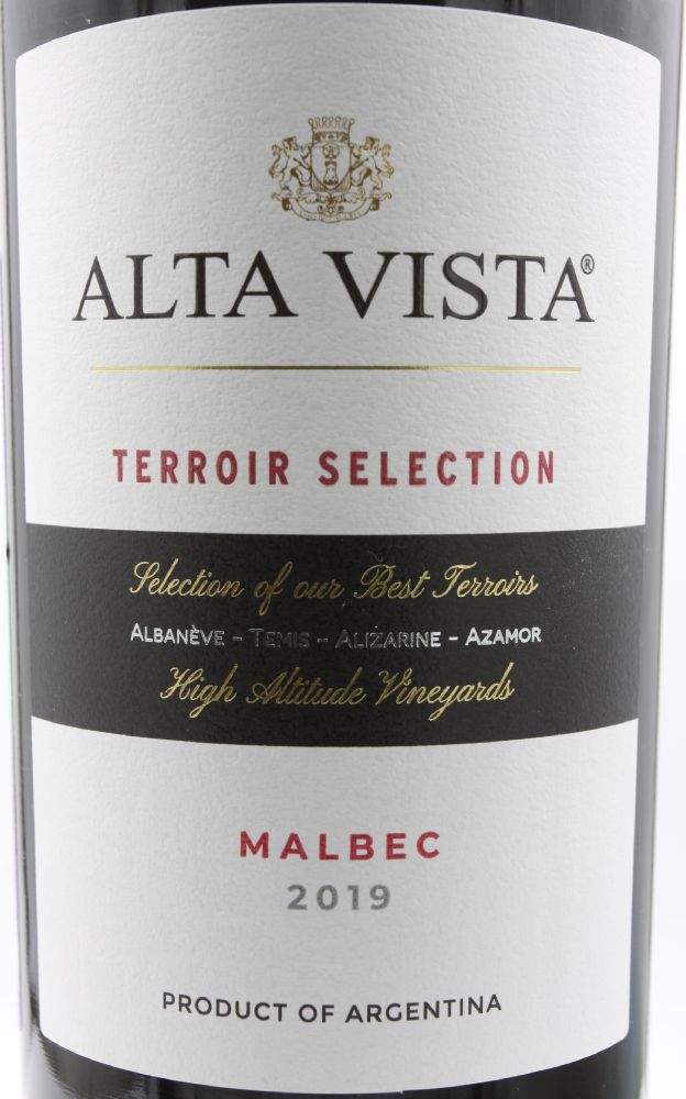 La Casa del Rey S.A. Alta Vista Terroir Selection Malbec 2019, Основная, #9241
