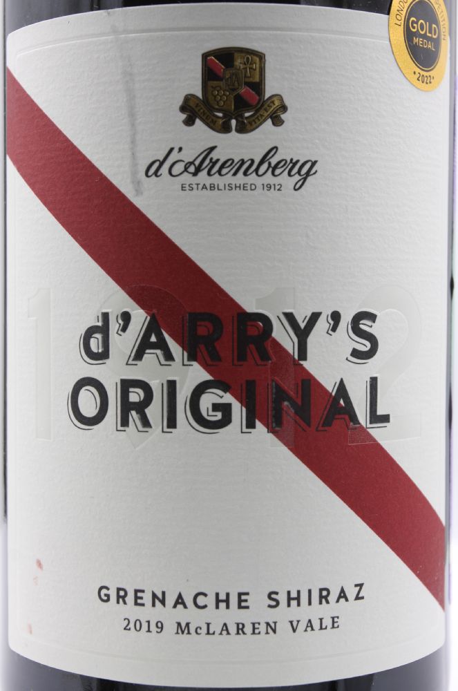 d'Arenberg Pty Ltd d'Arry's Original Grenache Shiraz McLaren Vale 2019, Основная, #9259