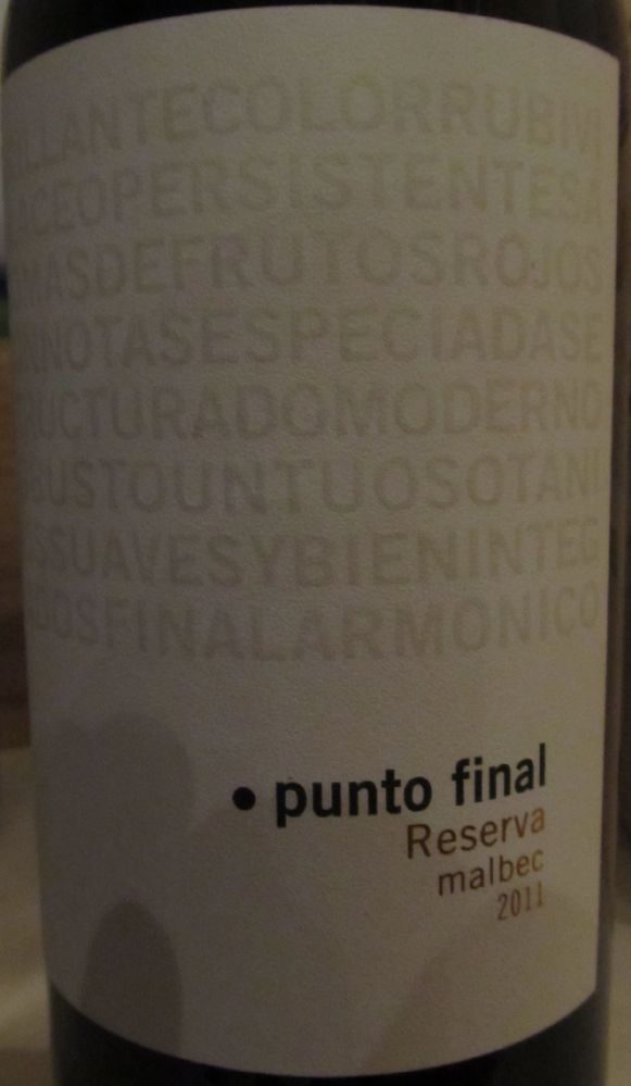 Bodega y Viñedos Renacer S.A. punto final Reserva Malbec 2011, Основная, #928