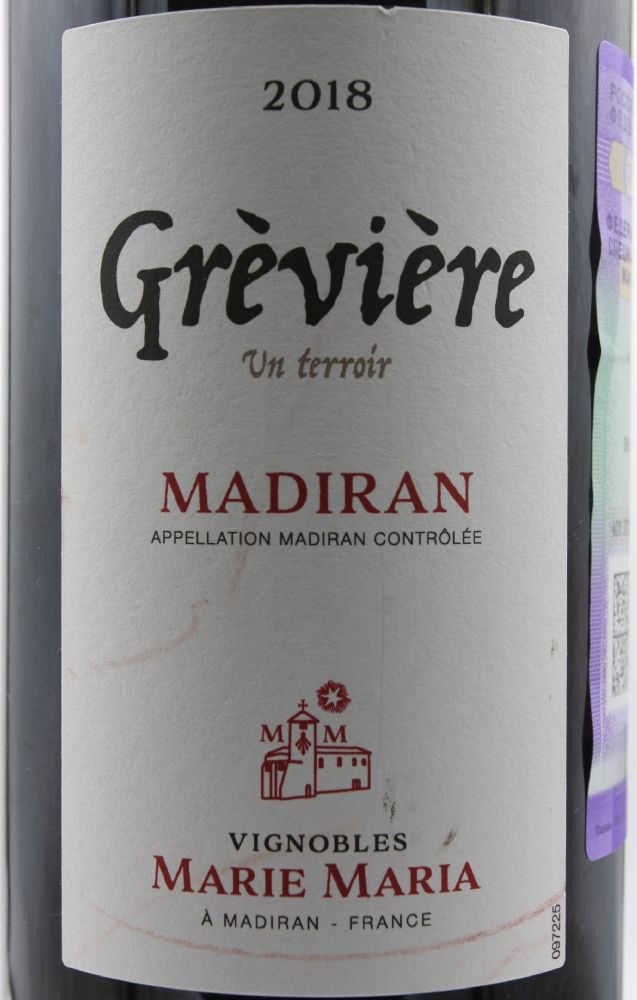 Vignobles Marie Maria Grèvière Madiran AOC/AOP 2018, Основная, #9288