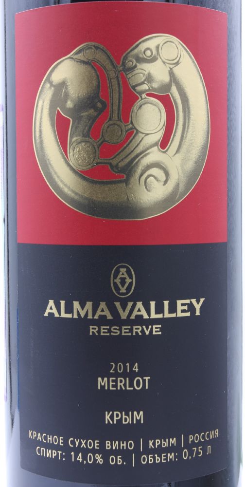 ООО "Инвест Плюс" ALMA VALLEY Reserve Мерло 2014, Основная, #9391